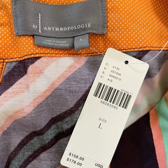 Anthropologie Multicolor Chevron Midi Slip Dress - Picture 8 of 8